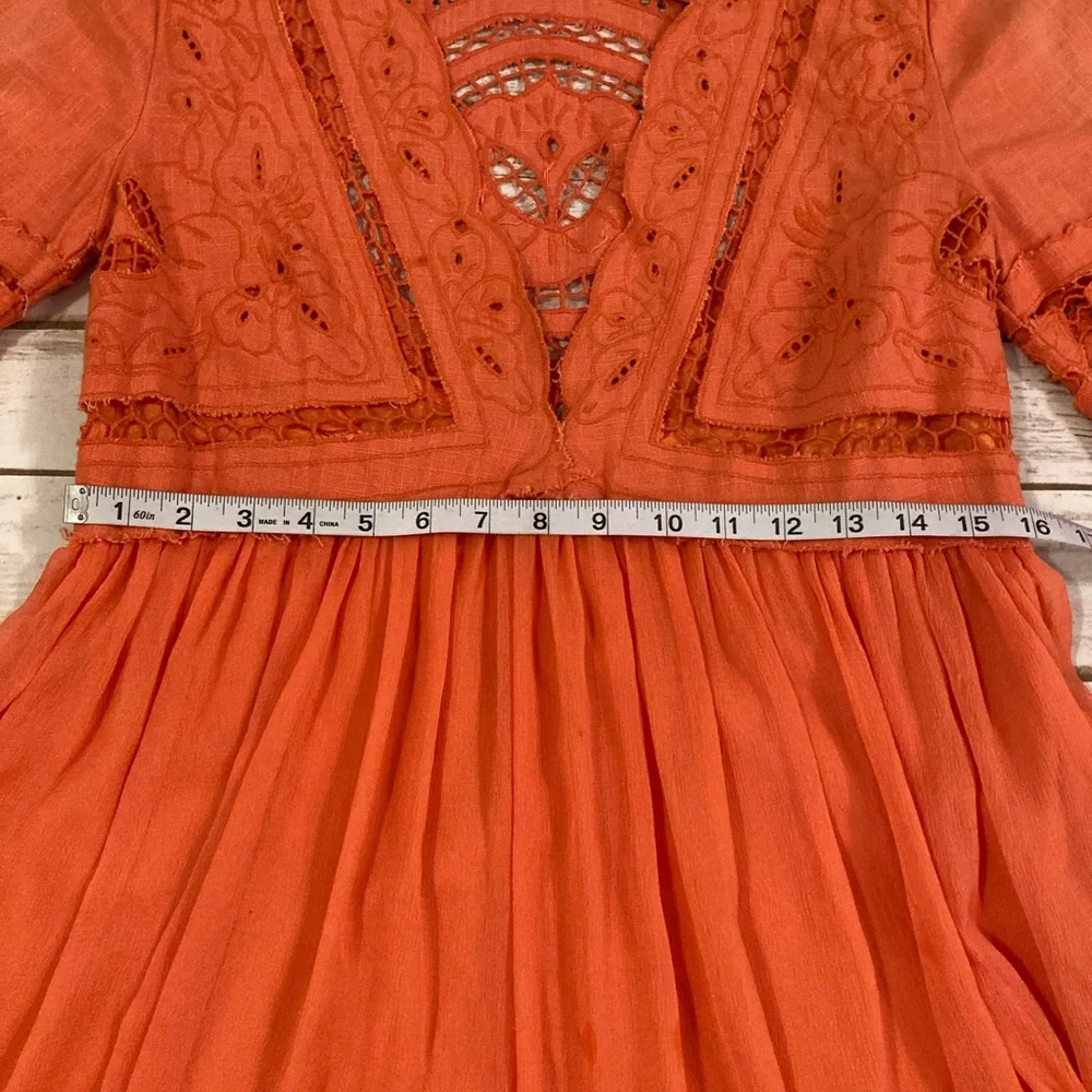 Free People Dreamland Coral Boho Dress 4 - Picture 5 of 16